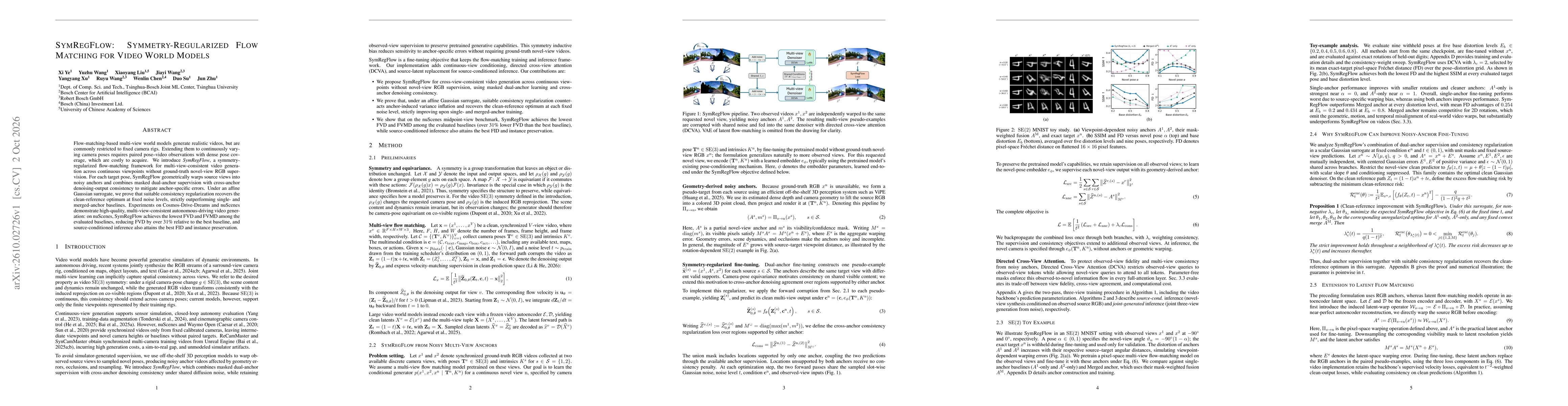 Thumbnail for SymRegFlow: Symmetry-Regularized Flow Matching for Video World Models