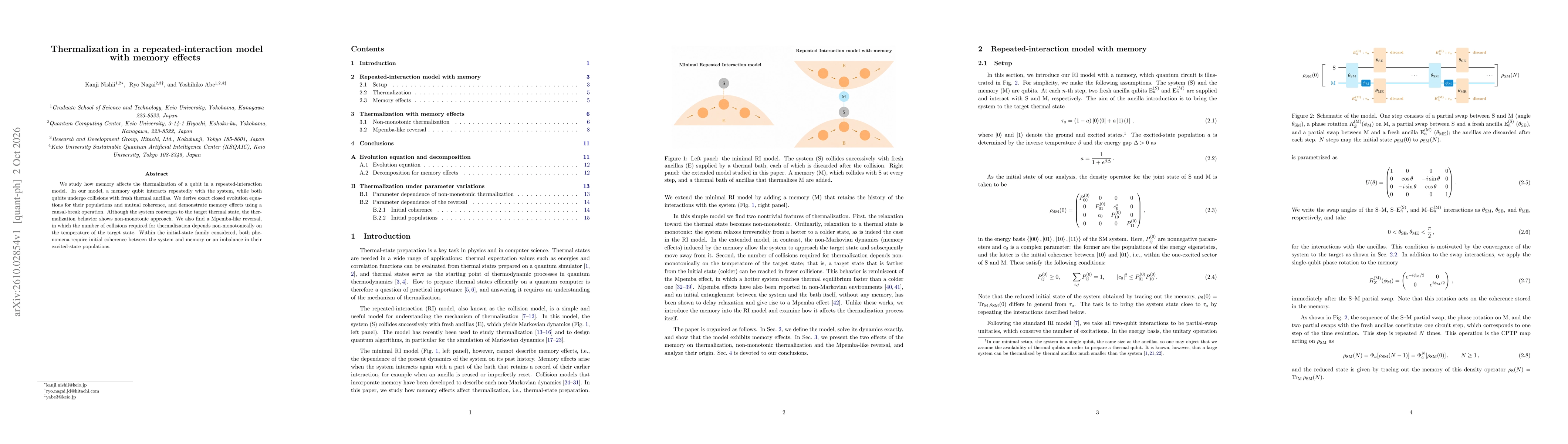Thumbnail for Thermalization in a repeated-interaction model with memory effects