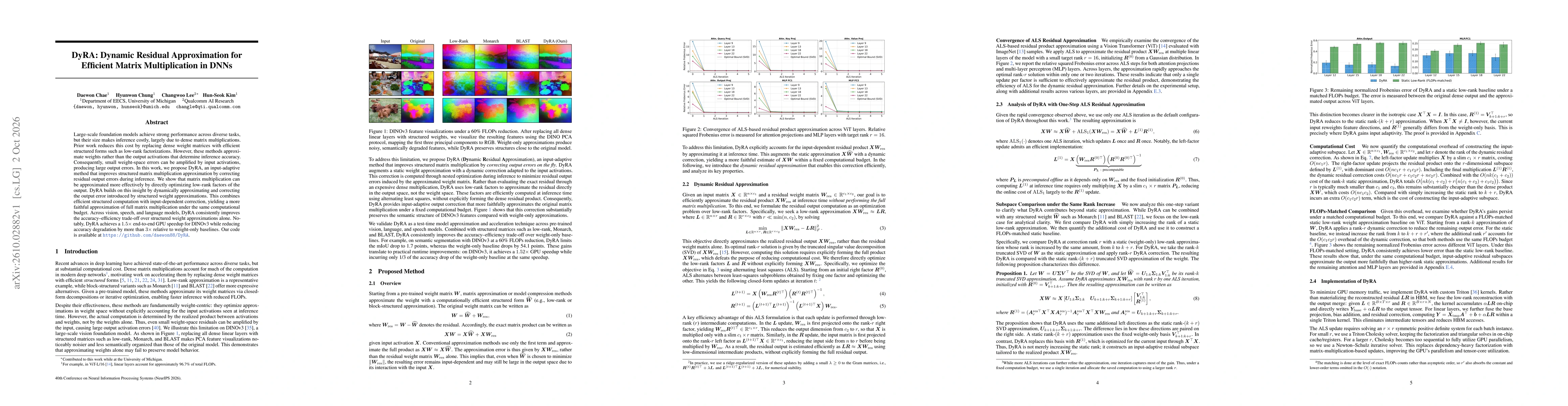 Thumbnail for DyRA: Dynamic Residual Approximation for Efficient Matrix Multiplication in DNNs