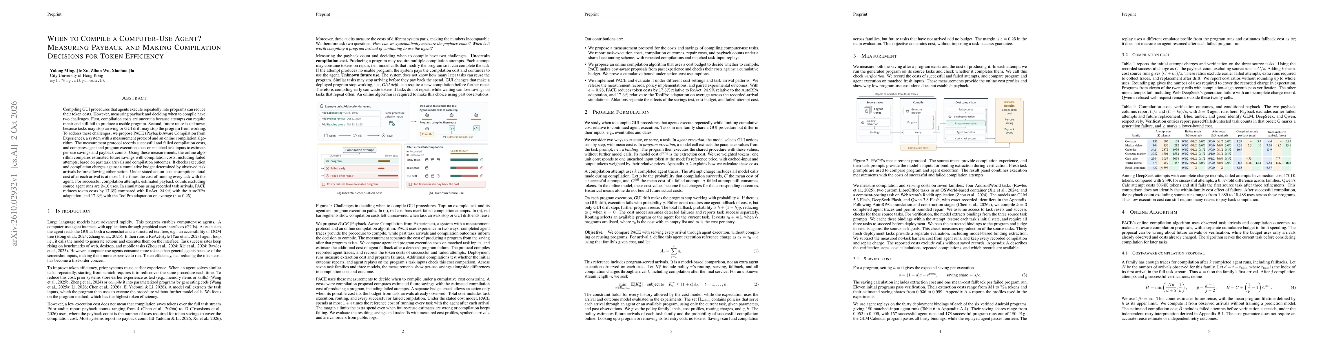 Thumbnail for When to Compile a Computer-Use Agent? Measuring Payback and Making Compilation Decisions for Token Efficiency