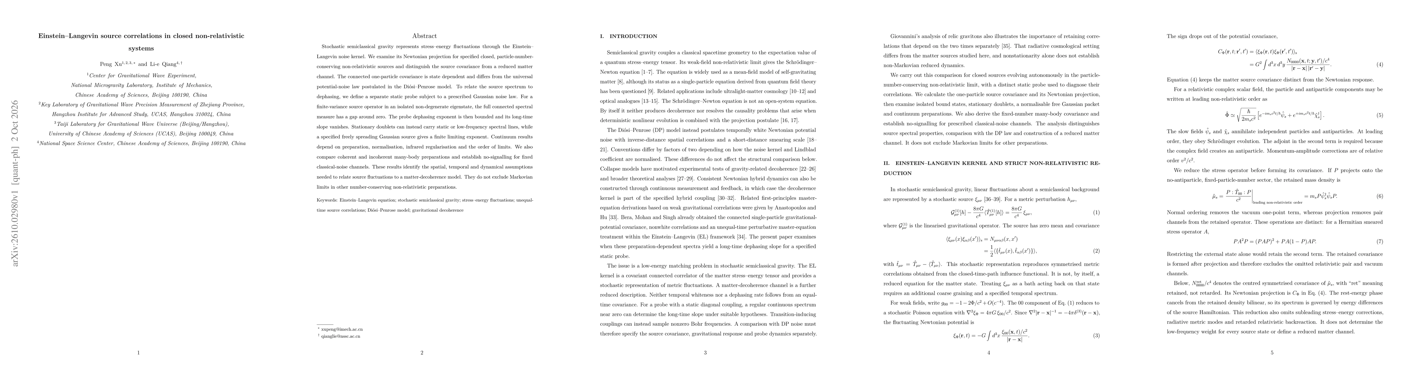 Thumbnail for Einstein--Langevin source correlations in closed non-relativistic systems