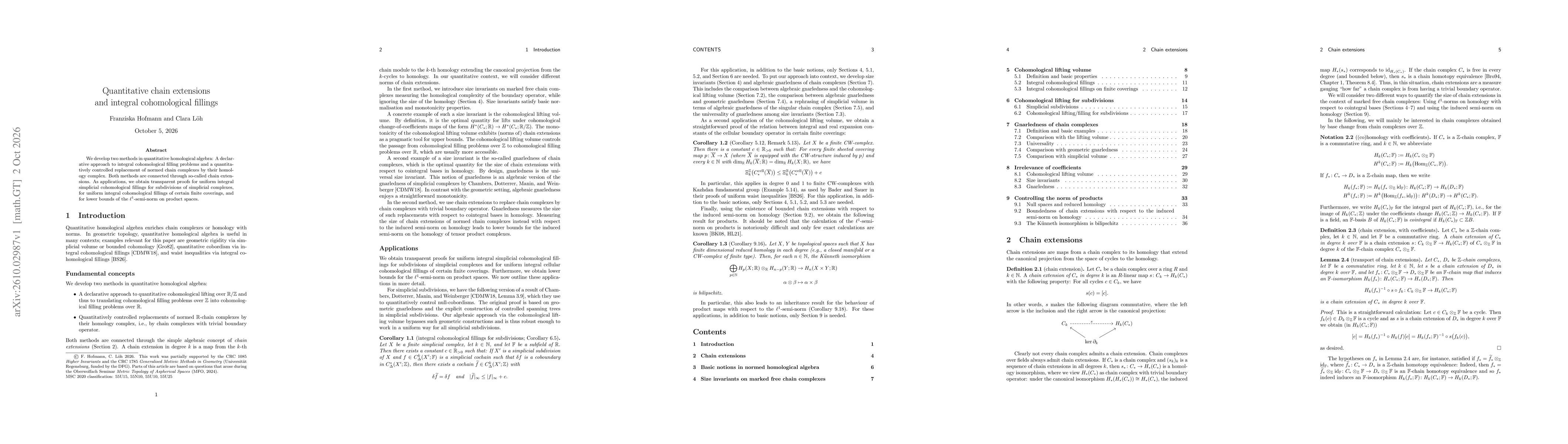 Thumbnail for Quantitative chain extensions and integral cohomological fillings