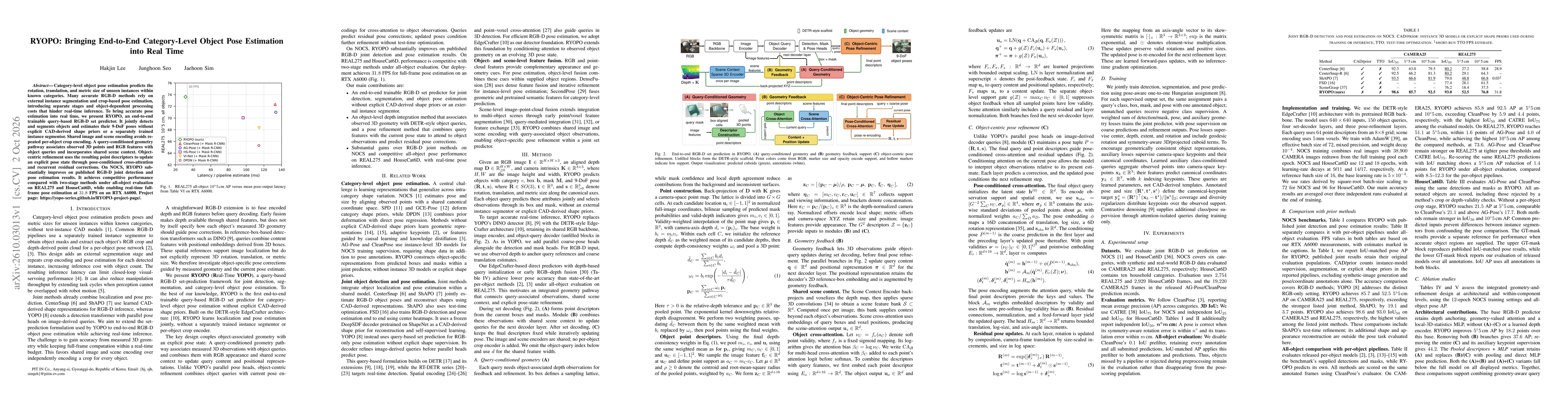 Thumbnail for RYOPO: Bringing End-to-End Category-Level Object Pose Estimation into Real Time