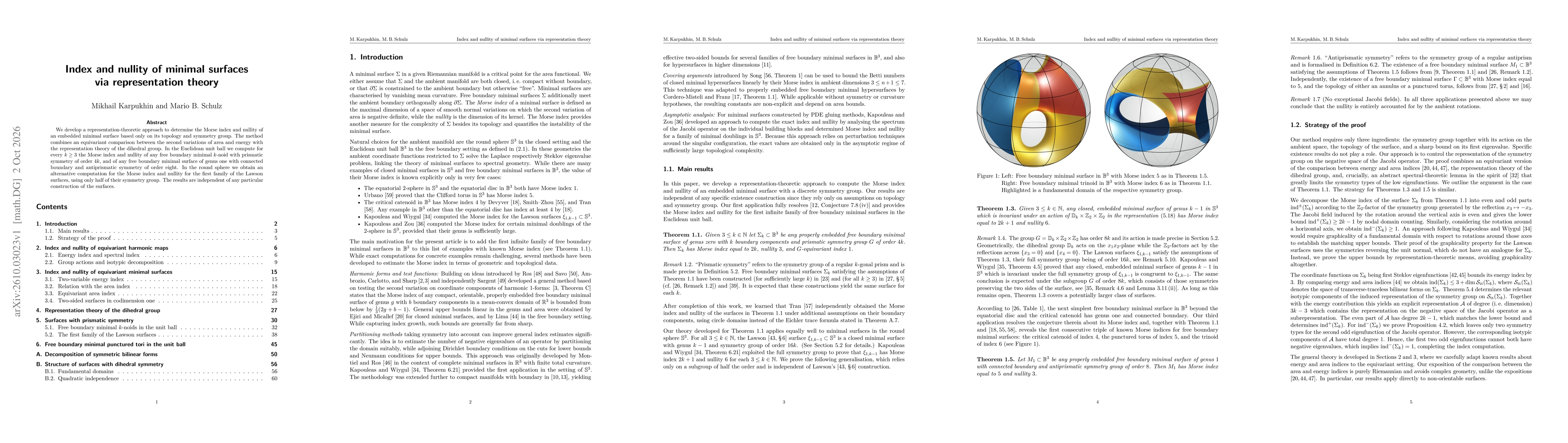 Thumbnail for Index and nullity of minimal surfaces via representation theory