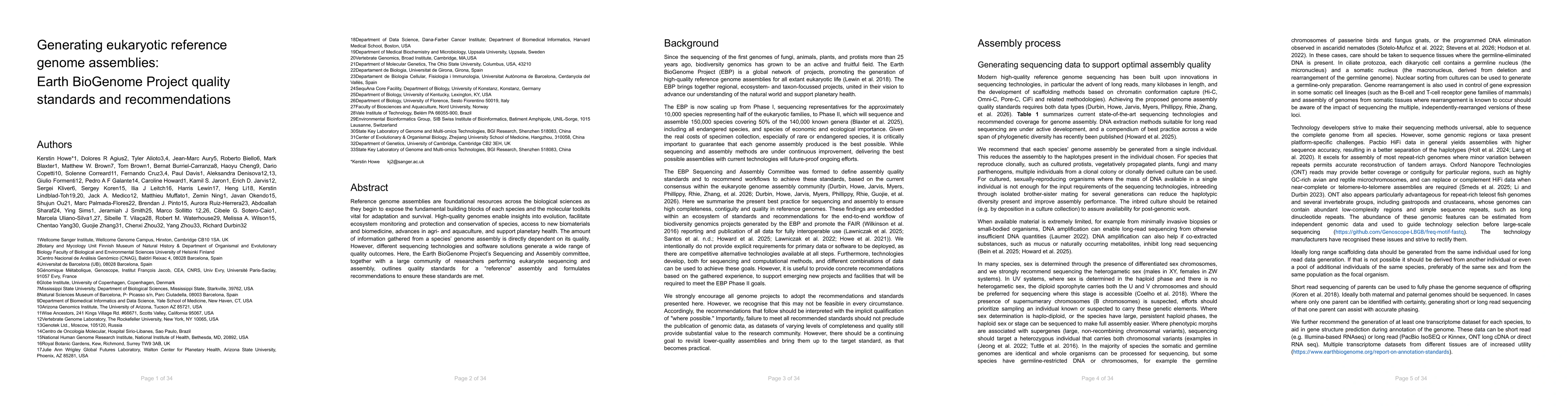 Thumbnail for Generating eukaryotic reference genome assemblies: Earth BioGenome Project quality standards and recommendations