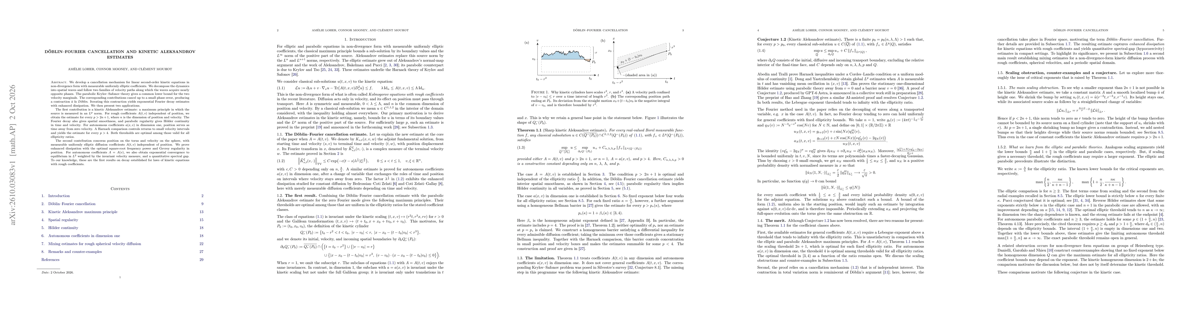 Thumbnail for Döblin--Fourier cancellation and kinetic Aleksandrov estimates