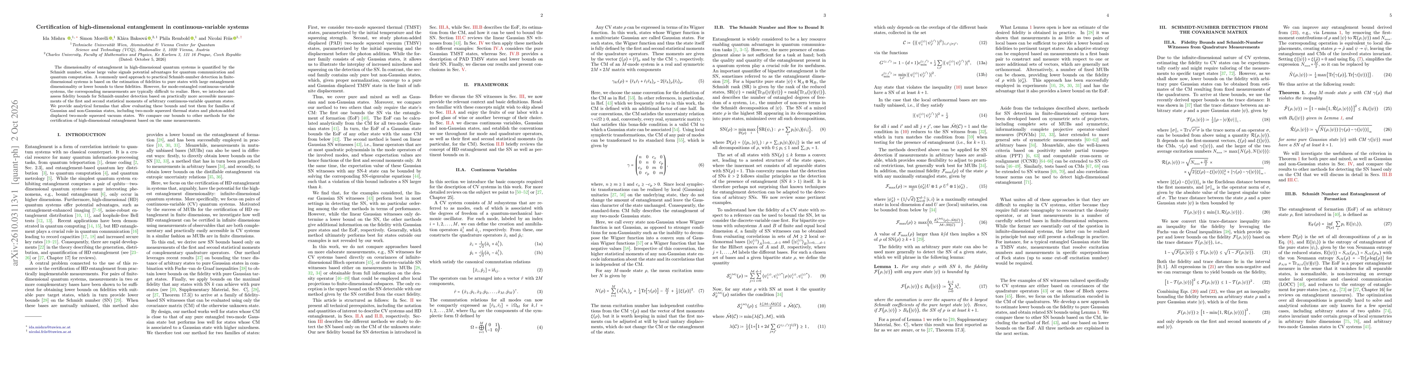Thumbnail for Certification of high-dimensional entanglement in continuous-variable systems