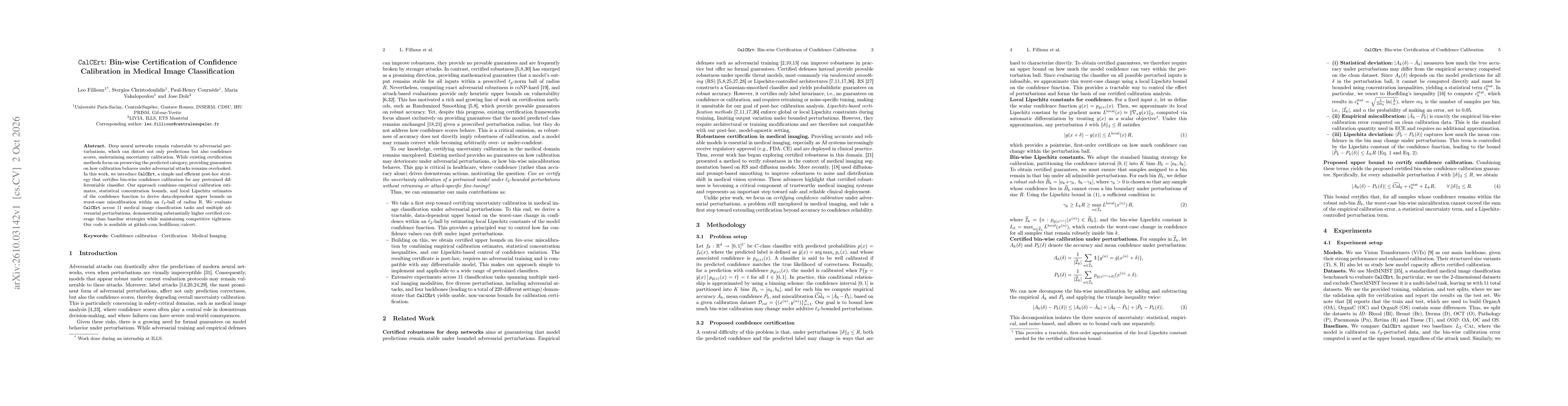 Thumbnail for CalCErt: Bin-wise Certification of Confidence Calibration in Medical Image Classification