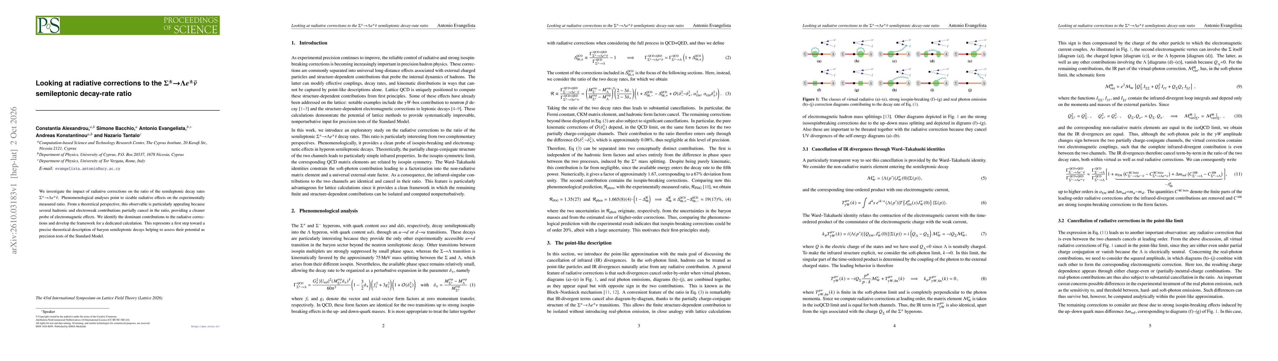 Thumbnail for Looking at radiative corrections to the $Σ^\pm\toΛe^\pm \barν$ semileptonic decay-rate ratio
