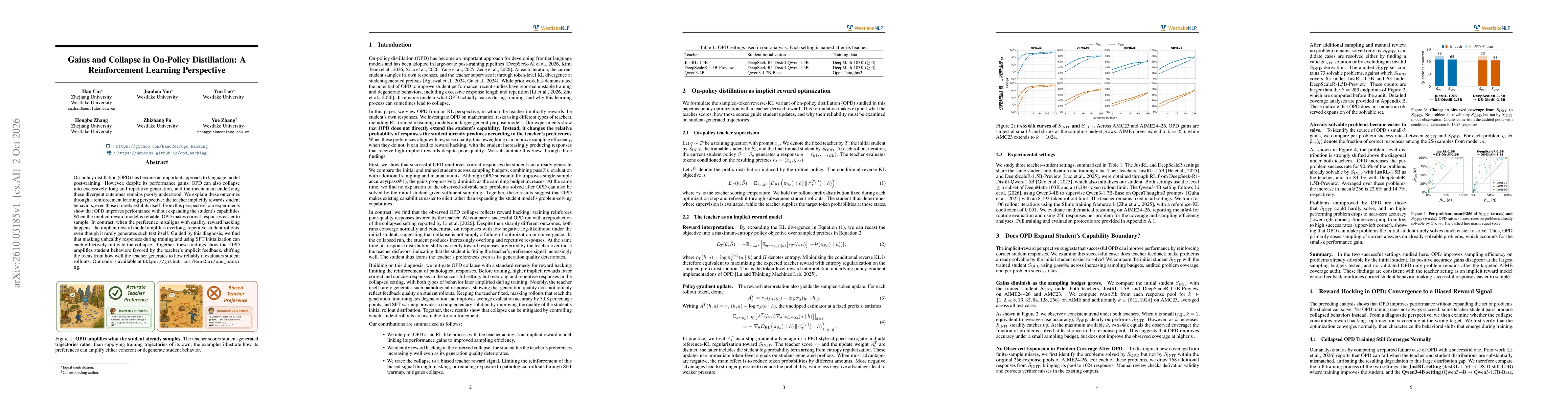 Thumbnail for Gains and Collapse in On-Policy Distillation:A Reinforcement Learning Perspective