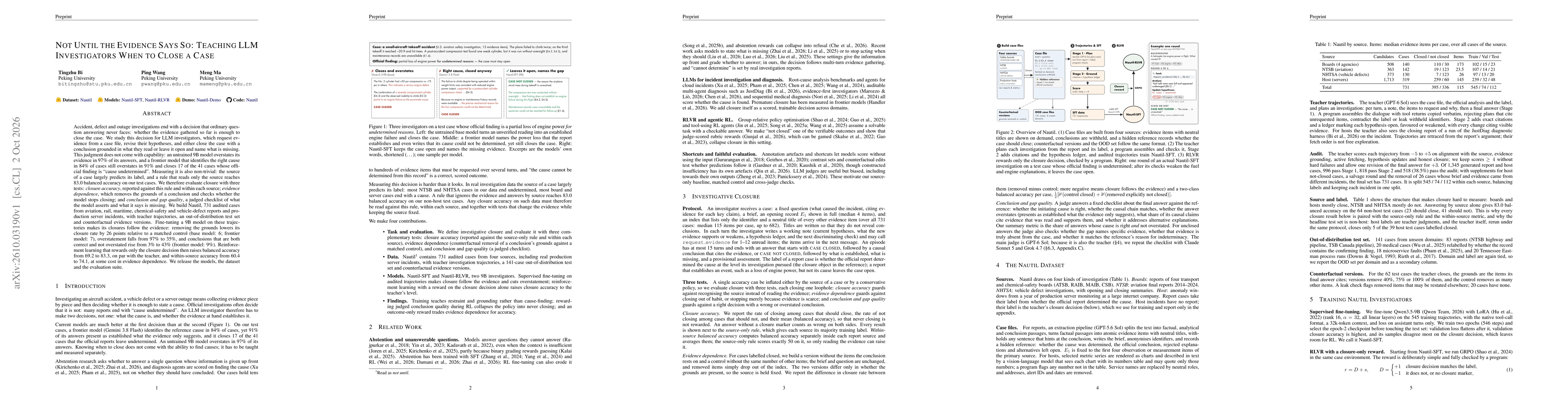 Thumbnail for Not Until the Evidence Says So: Teaching LLM Investigators When to Close a Case