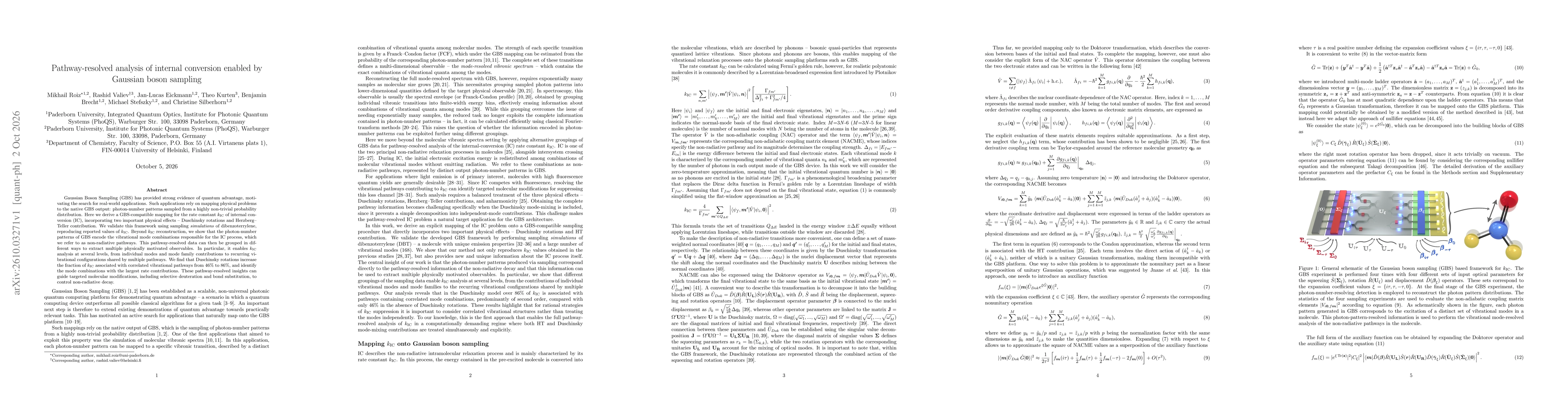 Thumbnail for Pathway-resolved analysis of internal conversion enabled by Gaussian boson sampling