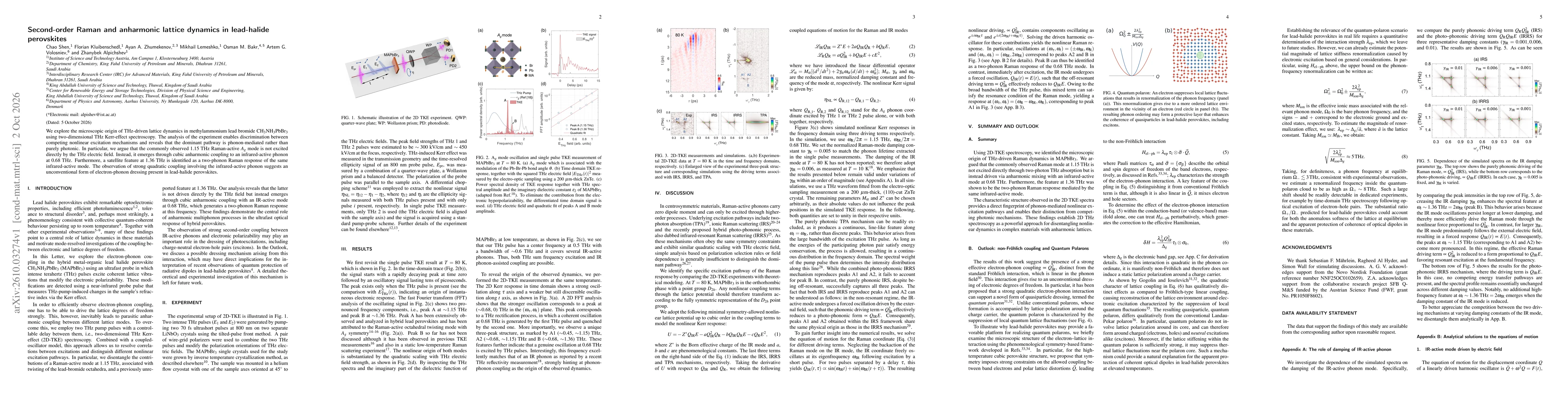 Thumbnail for Second-order Raman and anharmonic lattice dynamics in lead-halide perovskites