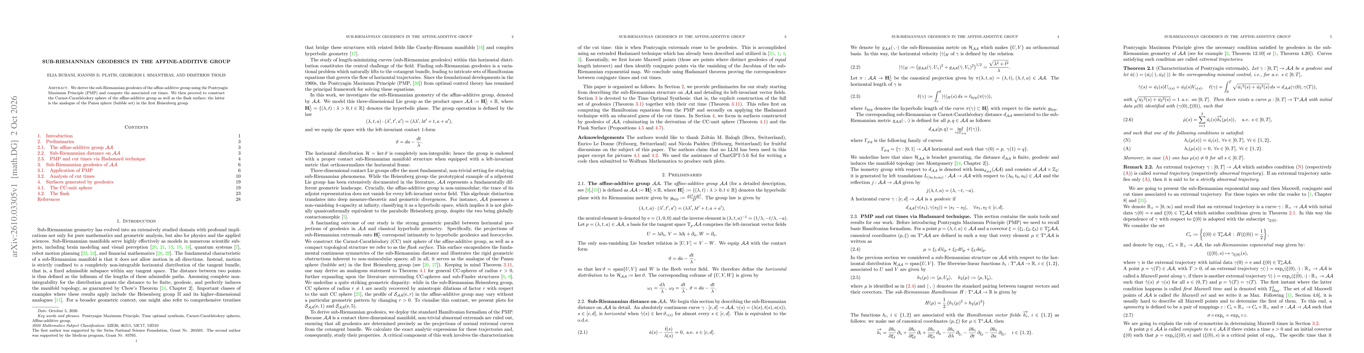 Thumbnail for Sub-Riemannian geodesics in the affine-additive group