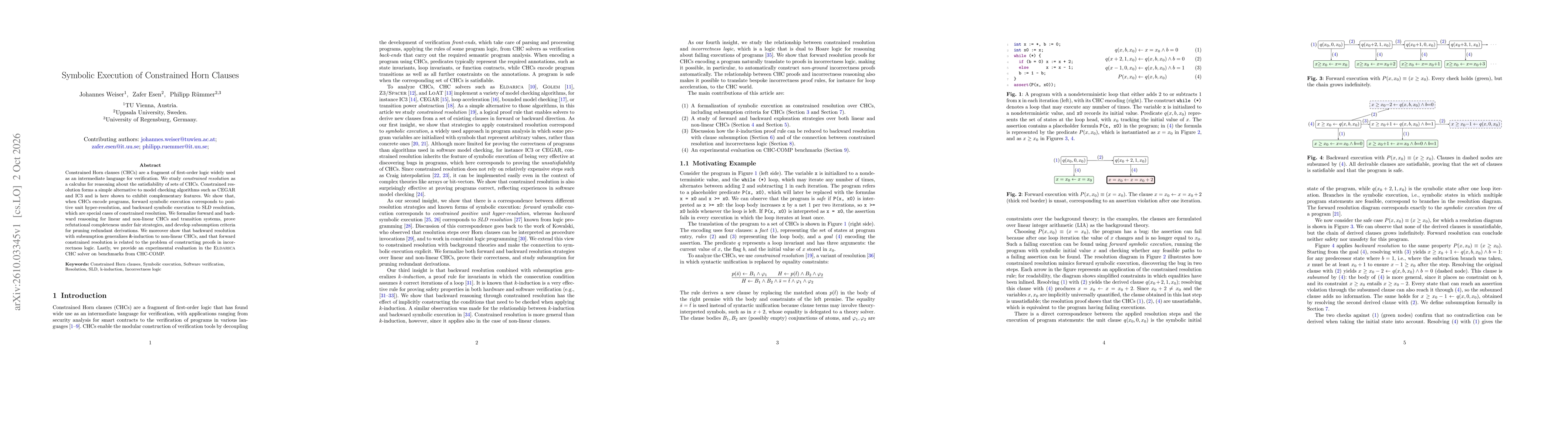Thumbnail for Symbolic Execution of Constrained Horn Clauses