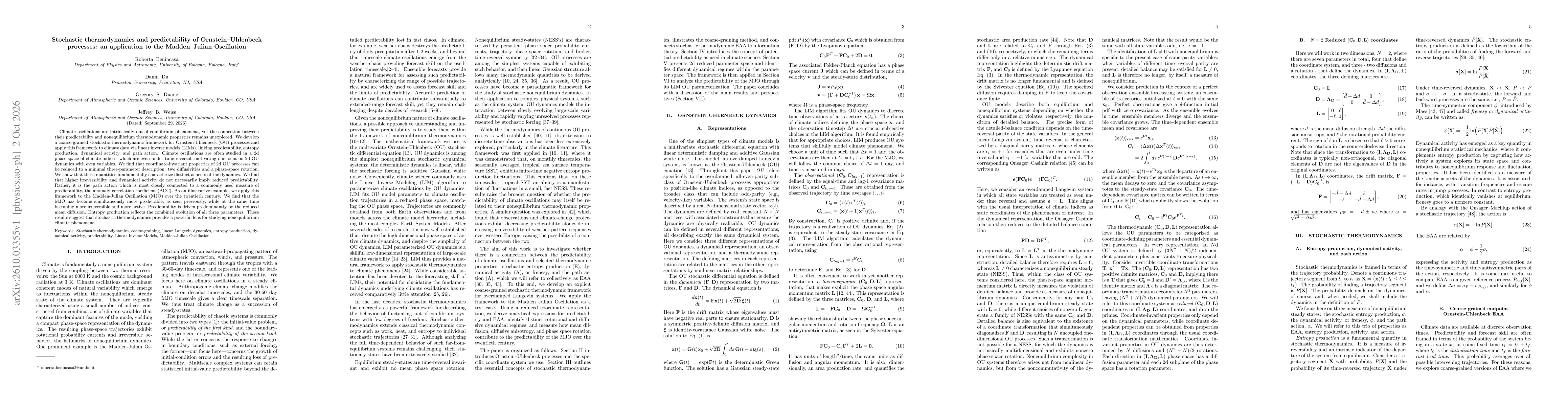 Thumbnail for Stochastic thermodynamics and predictability of Ornstein-Uhlenbeck processes: an application to the Madden-Julian Oscillation