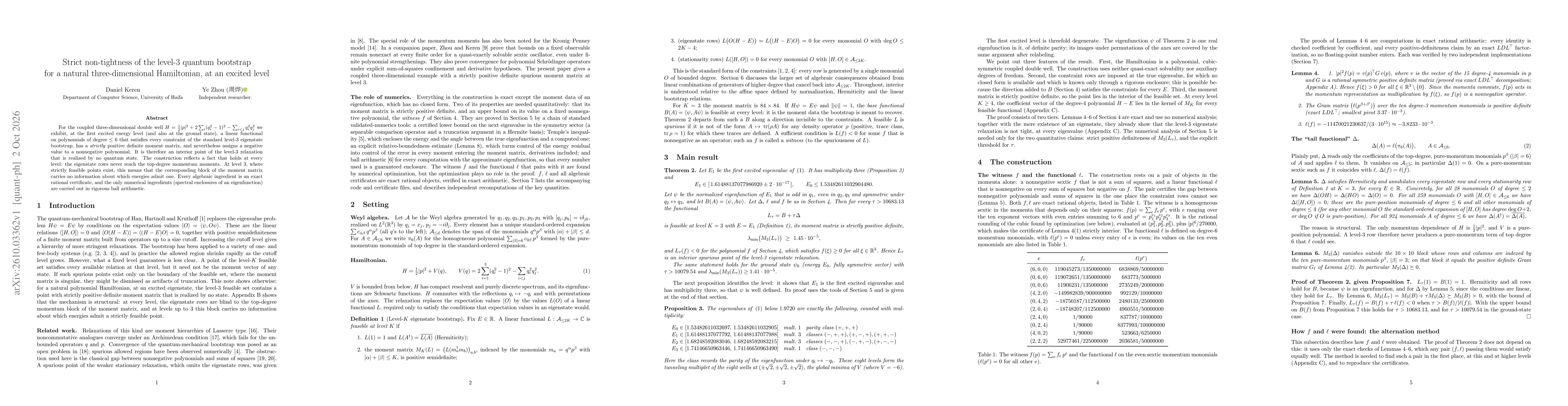 Thumbnail for Strict non-tightness of the level-3 quantum bootstrap for a natural three-dimensional Hamiltonian, at an excited level