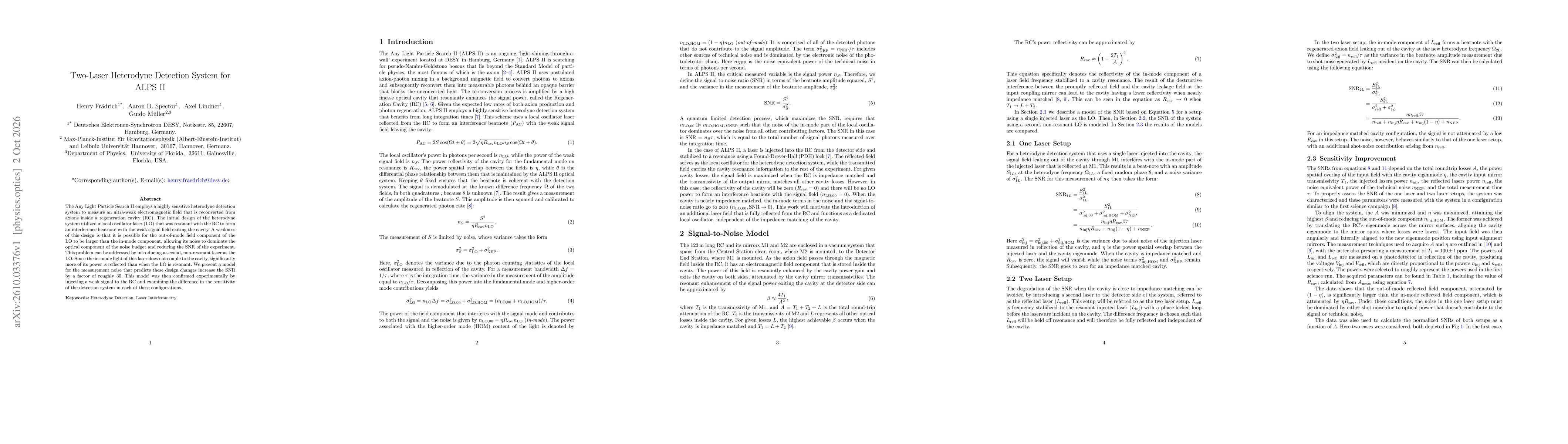 Thumbnail for Two-Laser Heterodyne Detection System for ALPS II