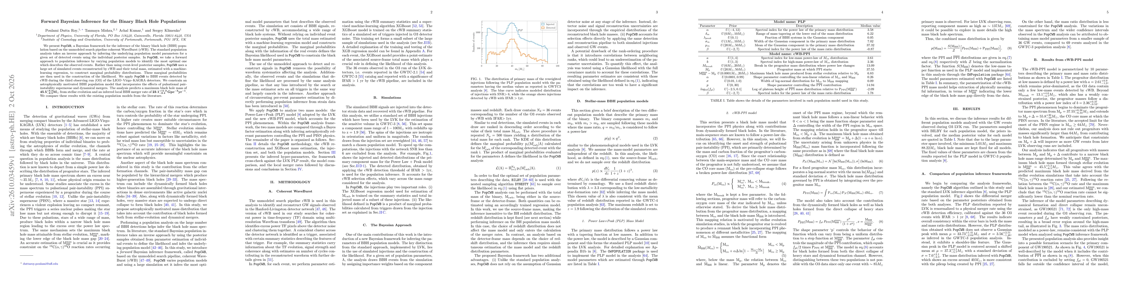 Thumbnail for Forward Bayesian Inference for the Binary Black Hole Populations