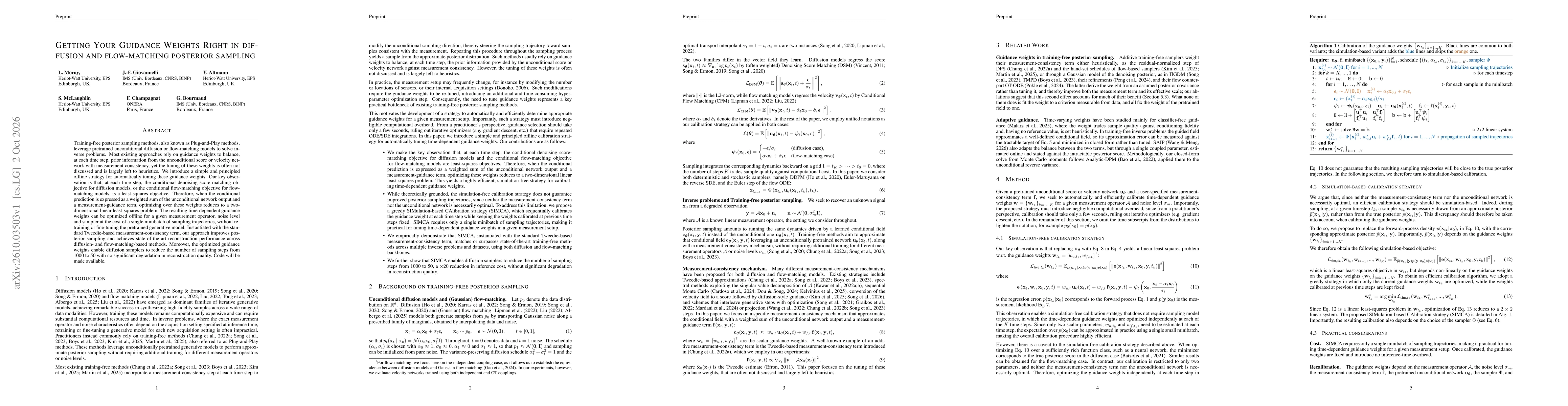 Thumbnail for Getting Your Guidance Weights Right in diffusion and flow-matching posterior sampling