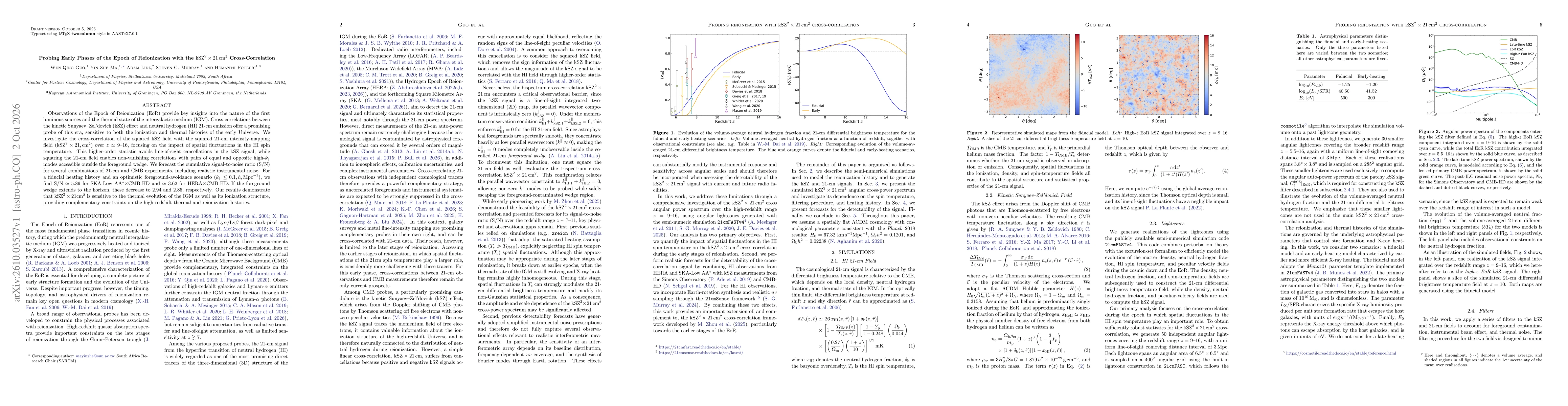 Thumbnail for Probing Early Phases of the Epoch of Reionization with the $\mathrm{kSZ}^{2}\times21\,\mathrm{cm}^{2}$ Cross-Correlation