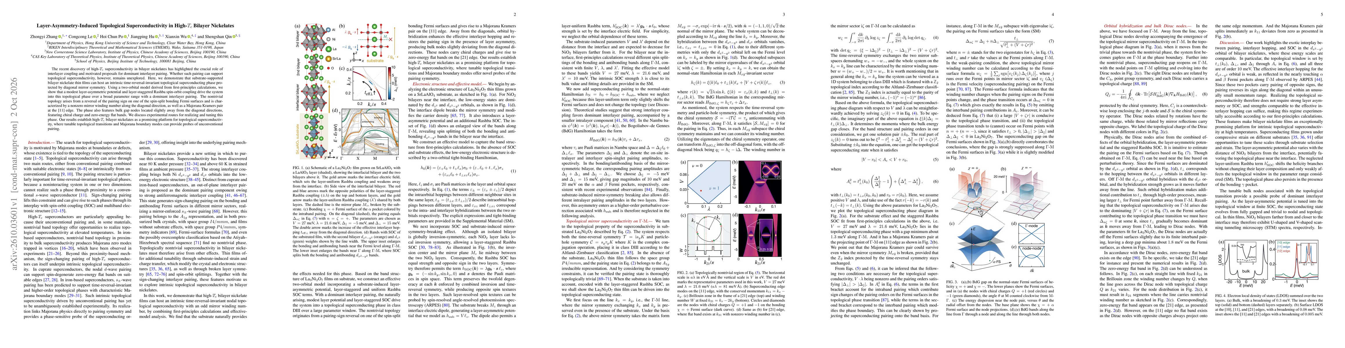 Thumbnail for Layer-Asymmetry-Induced Topological Superconductivity in High-T$_c$ Bilayer Nickelates
