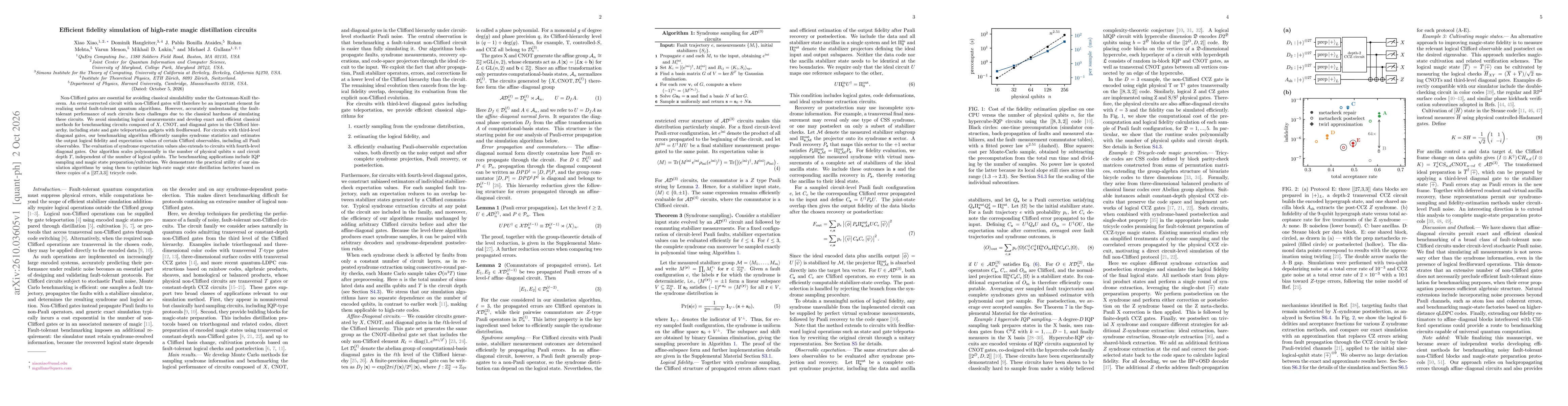 Thumbnail for Efficient fidelity simulation of high-rate magic distillation circuits