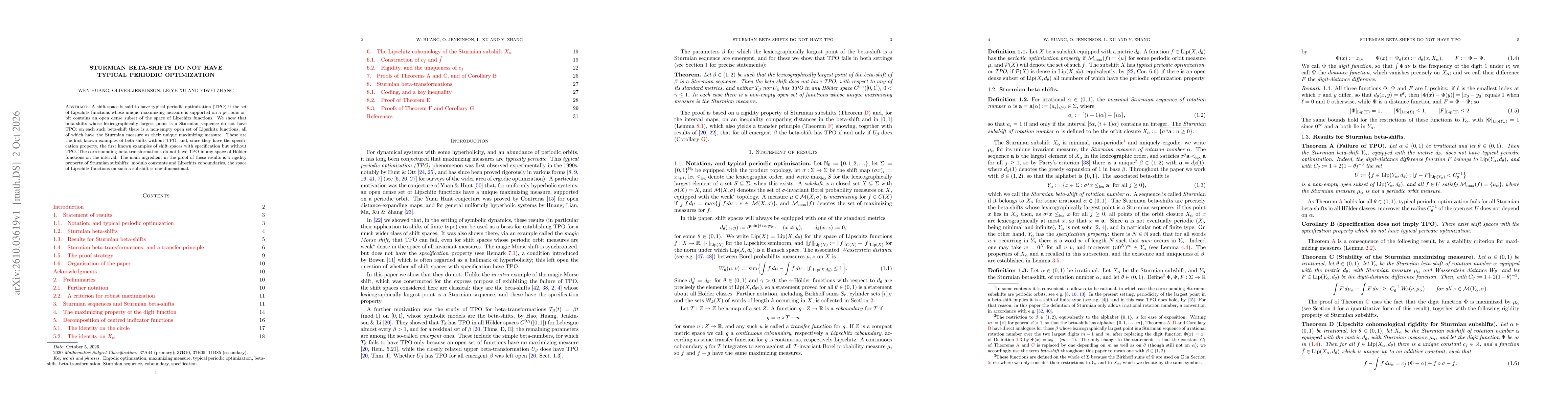 Thumbnail for Sturmian beta-shifts do not have typical periodic optimization