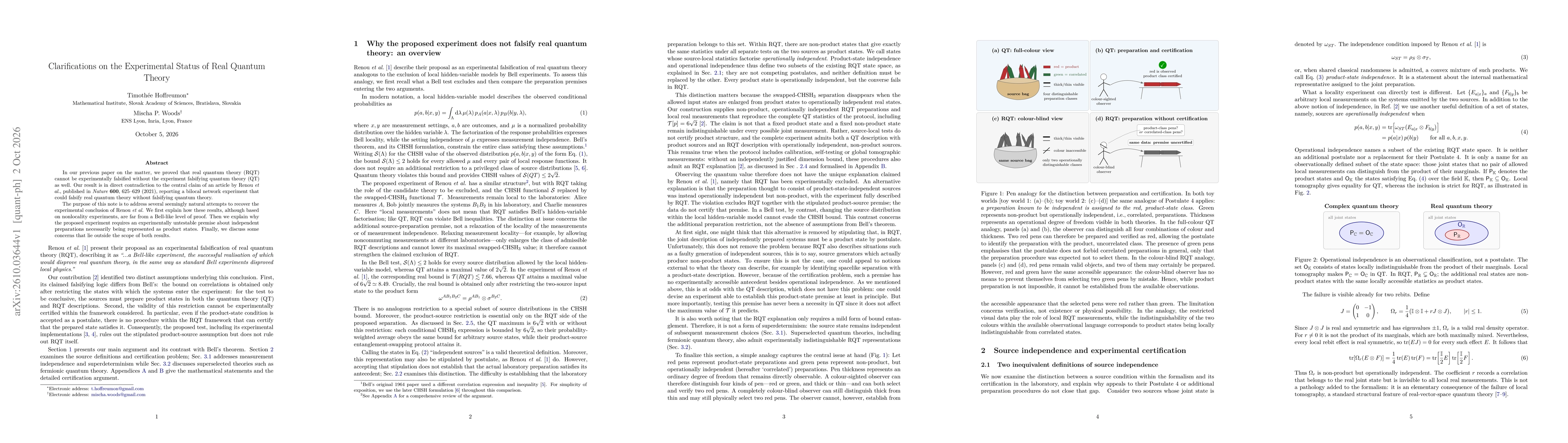 Thumbnail for Clarifications on the Experimental Status of Real Quantum Theory