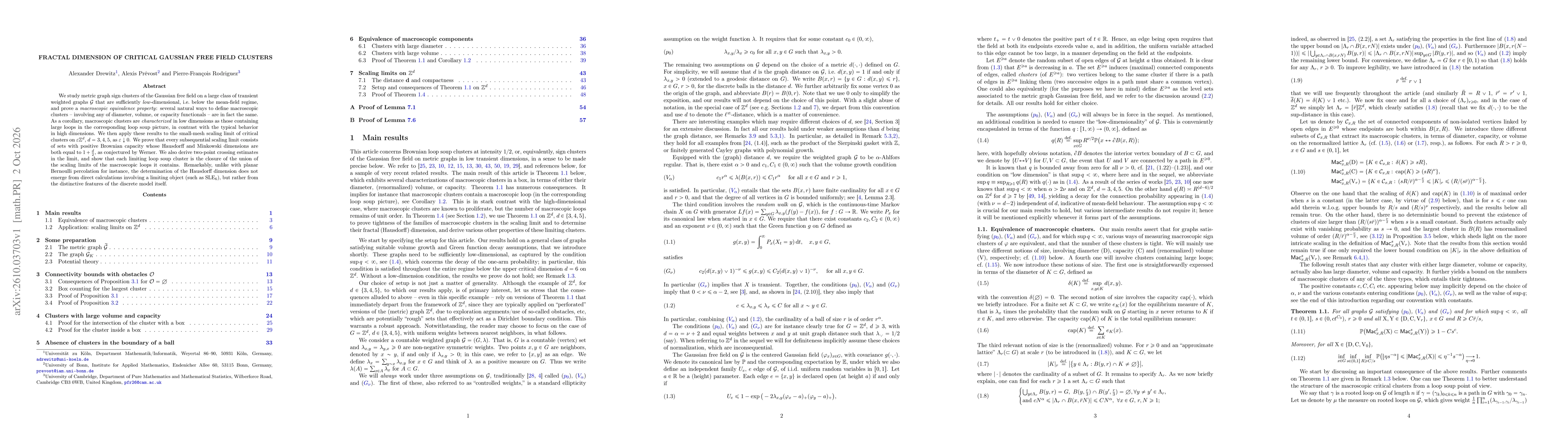 Thumbnail for Fractal dimension of critical Gaussian free field sign clusters
