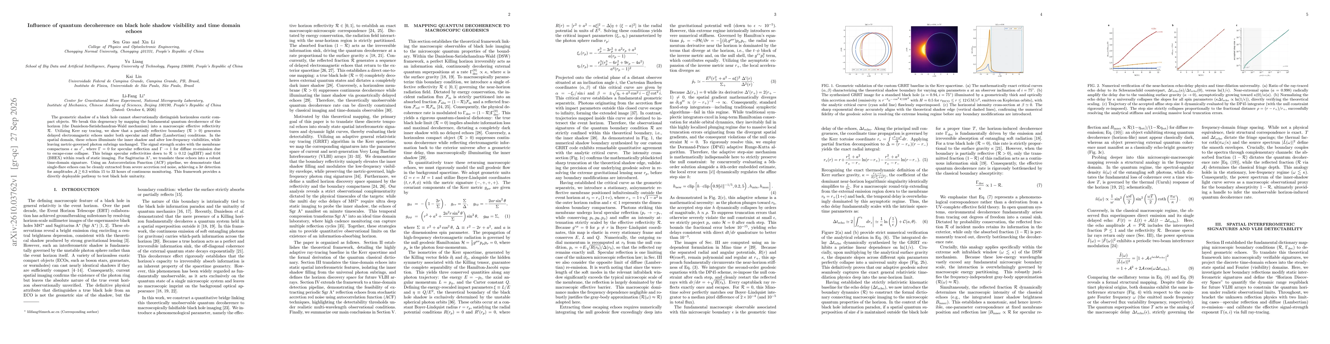 Thumbnail for Influence of quantum decoherence on black hole shadow visibility and time domain echoes