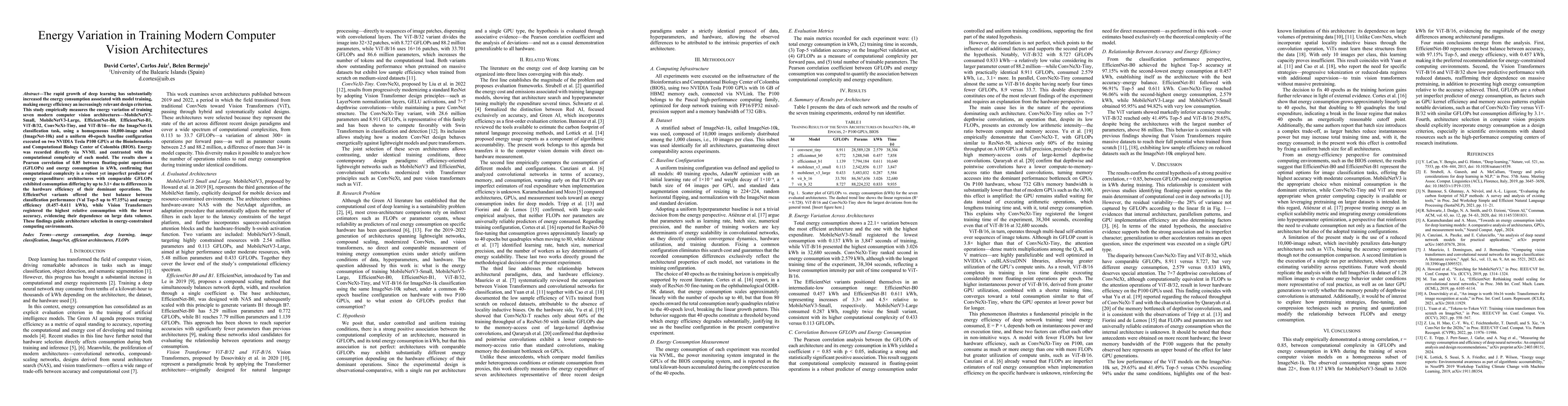 Thumbnail for Energy Variation in Training Modern Computer Vision Architectures