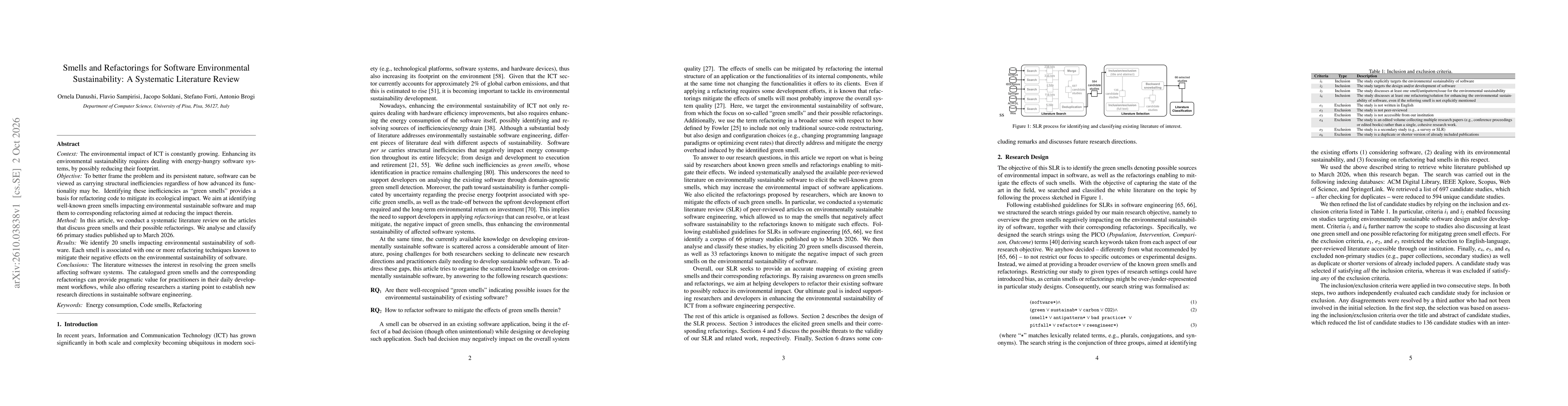 Thumbnail for Smells and Refactorings for Software Environmental Sustainability: A Systematic Literature Review