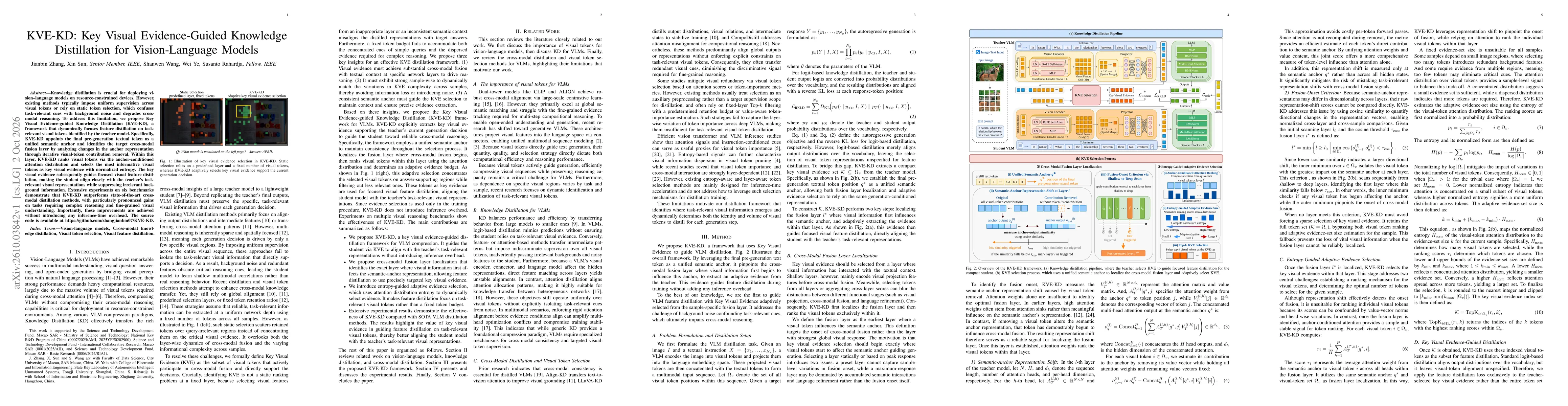 Thumbnail for KVE-KD: Key Visual Evidence-Guided Knowledge Distillation for Vision-Language Models