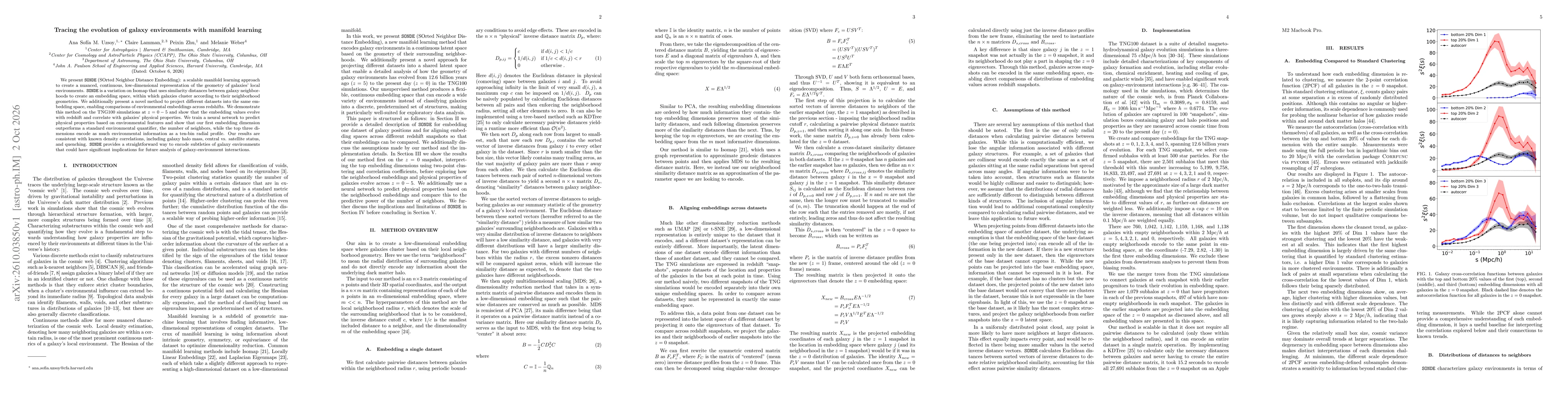 Thumbnail for Tracing the evolution of galaxy environments with manifold learning