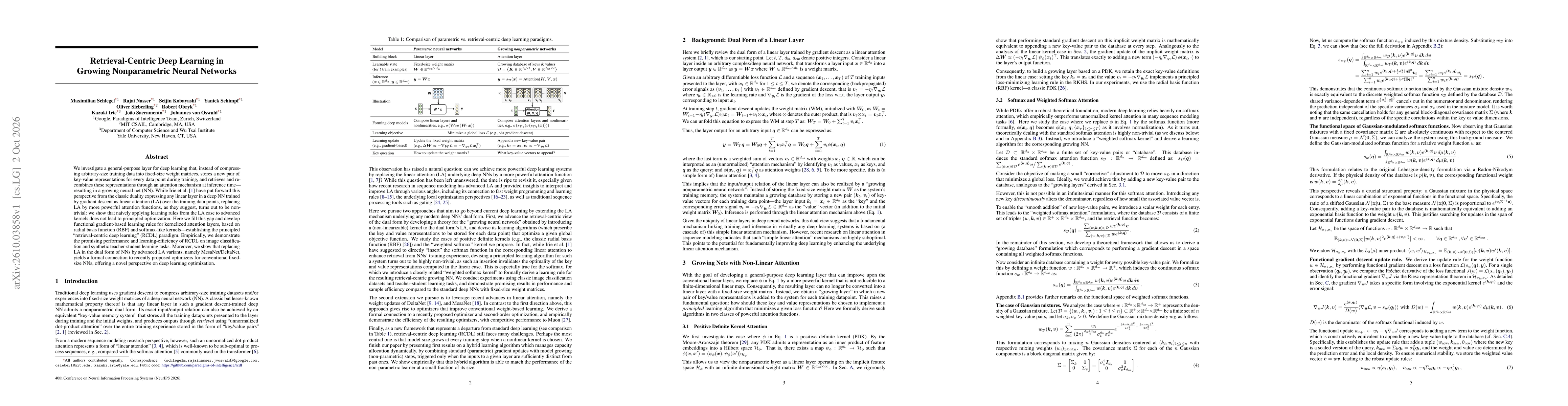 Thumbnail for Retrieval-Centric Deep Learning in Growing Nonparametric Neural Networks
