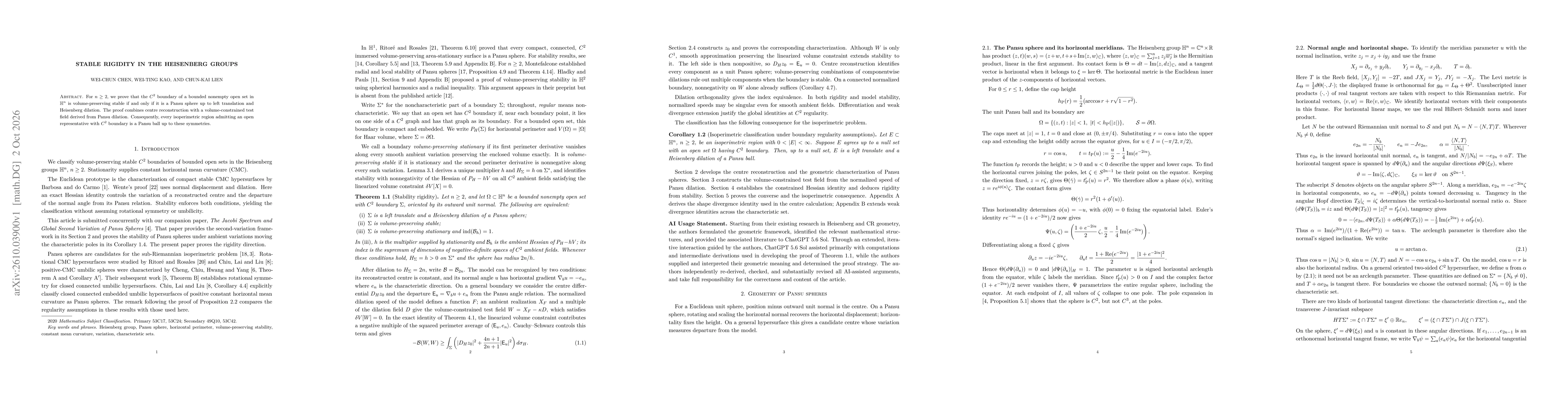 Thumbnail for Stable Rigidity in the Heisenberg Groups