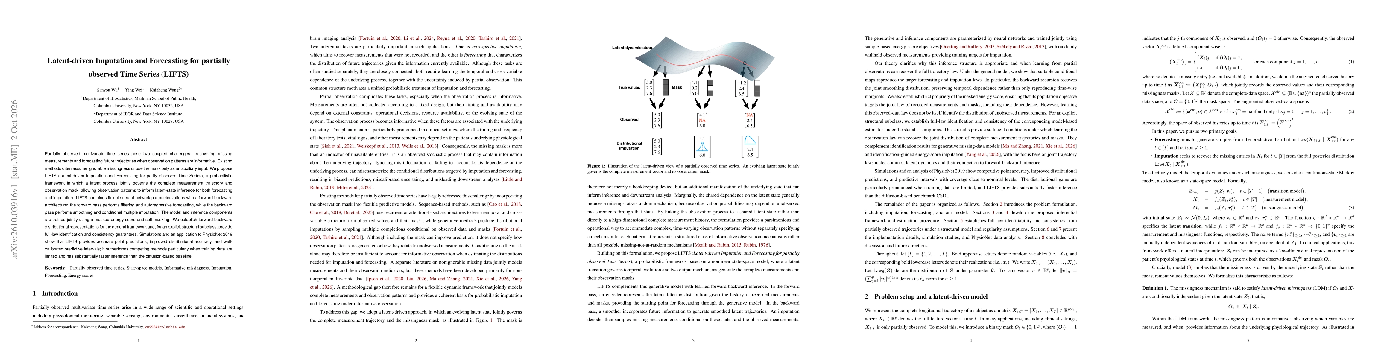 Thumbnail for Latent-driven Imputation and Forecasting for partially observed Time Series (LIFTS)