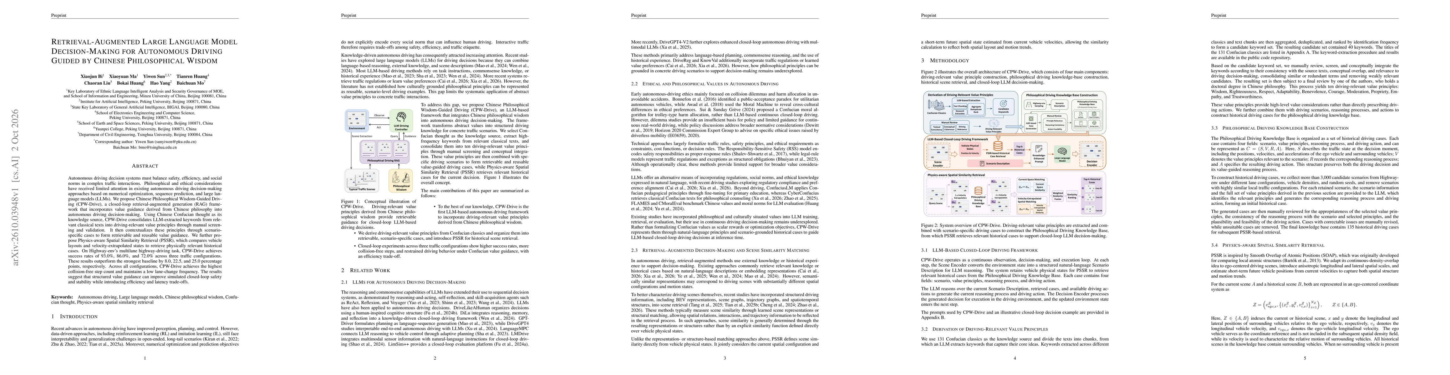 Thumbnail for Retrieval-Augmented Large Language Model Decision-Making for Autonomous Driving Guided by Chinese Philosophical Wisdom