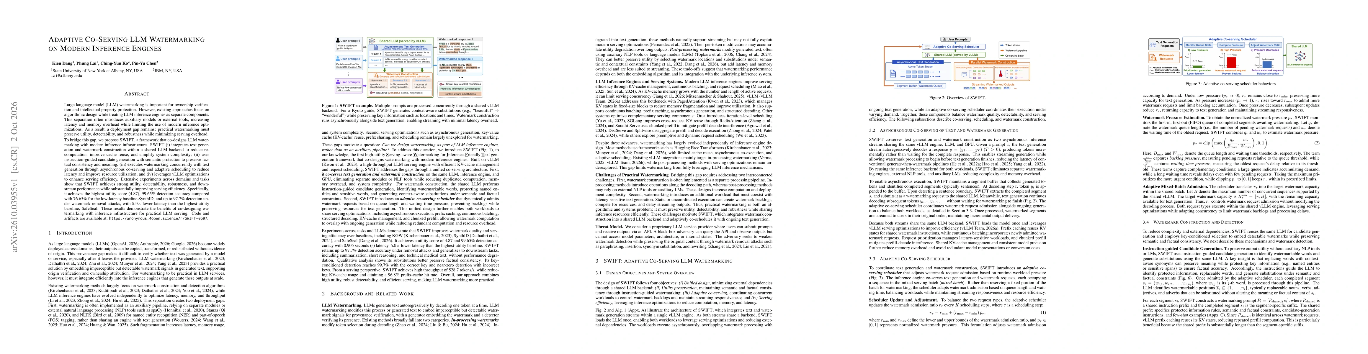 Thumbnail for Adaptive Co-Serving LLM Watermarking on Modern Inference Engines