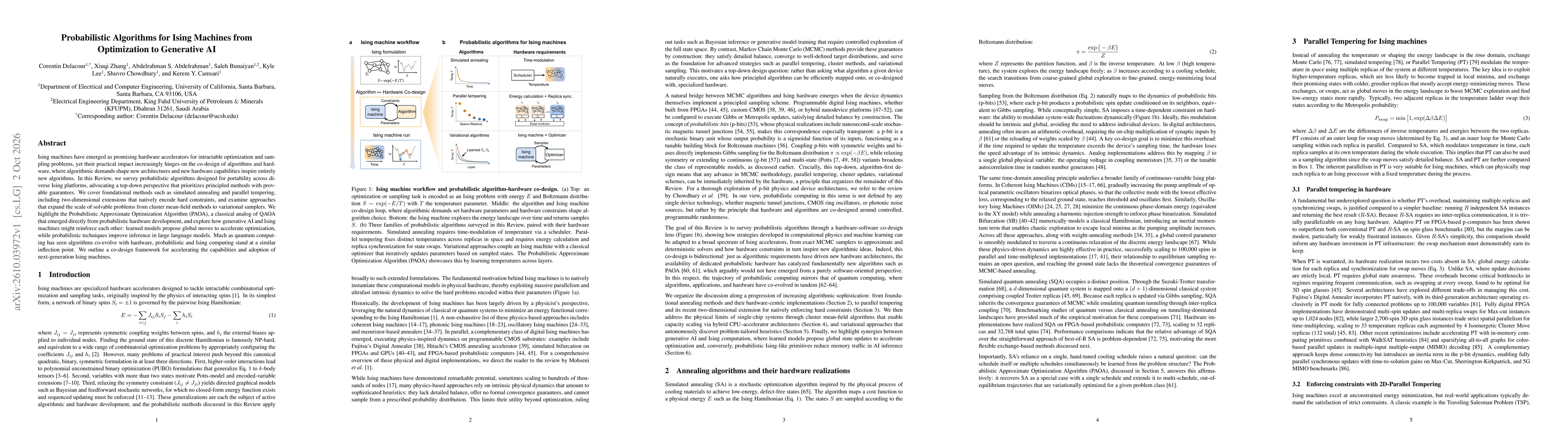 Thumbnail for Probabilistic Algorithms for Ising Machines from Optimization to Generative AI