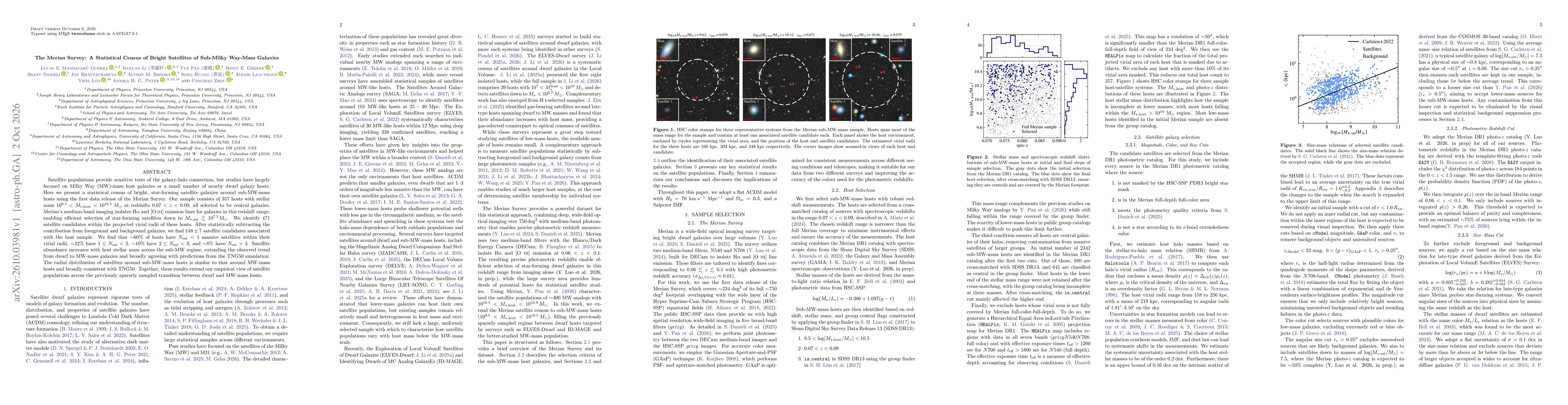 Thumbnail for The Merian Survey: A Statistical Census of Bright Satellites of Sub-Milky Way-Mass Galaxies