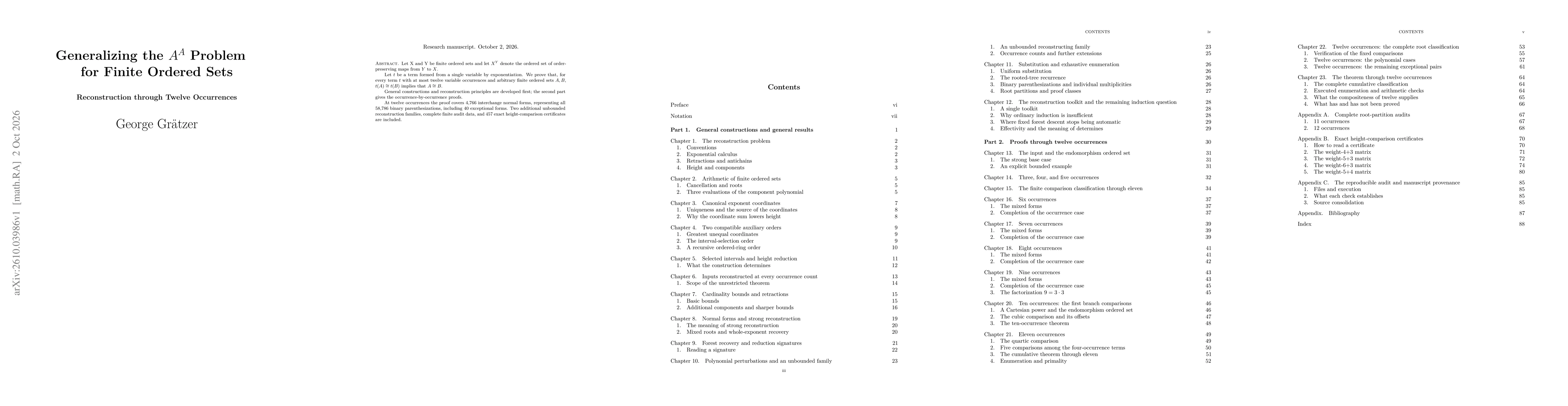 Thumbnail for Generalizing the $A^A$ Problem for Finite Ordered Sets