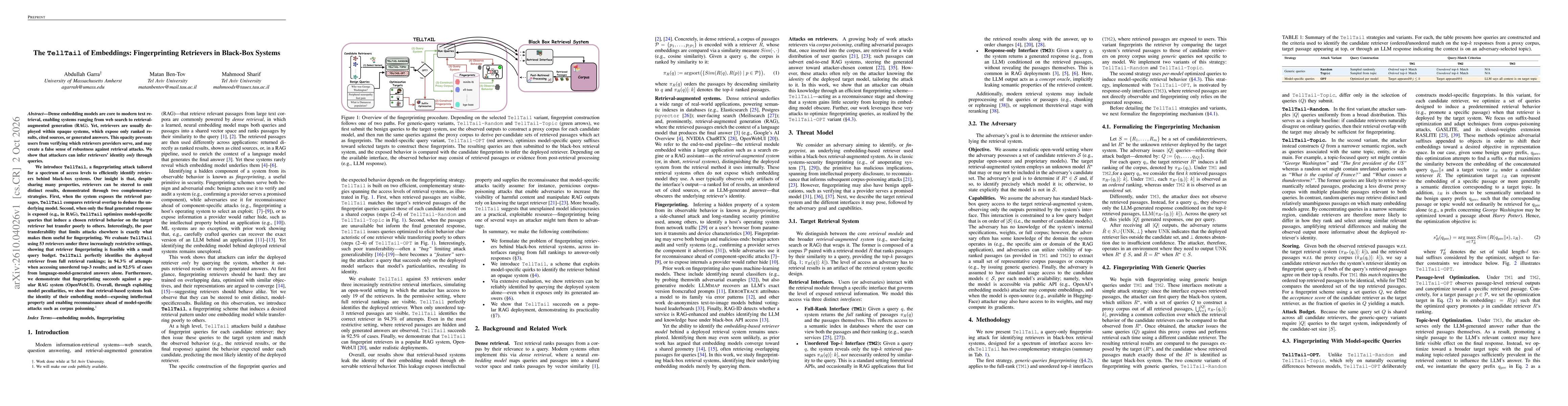 Thumbnail for The TellTail of Embeddings: Fingerprinting Retrievers in Black-Box Systems