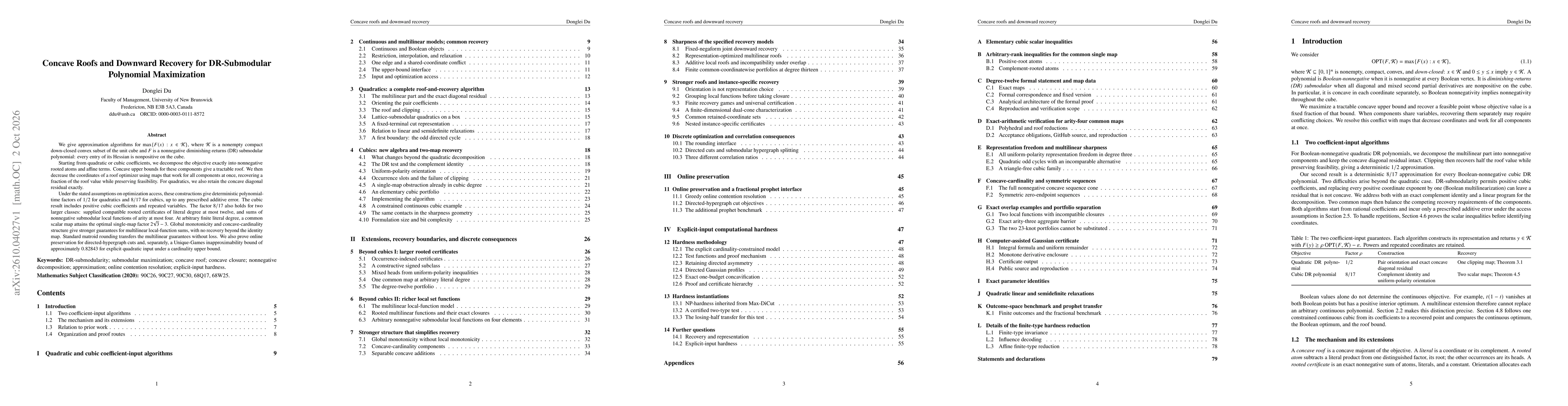 Thumbnail for Concave Roofs and Downward Recovery for DR-Submodular Polynomial Maximization