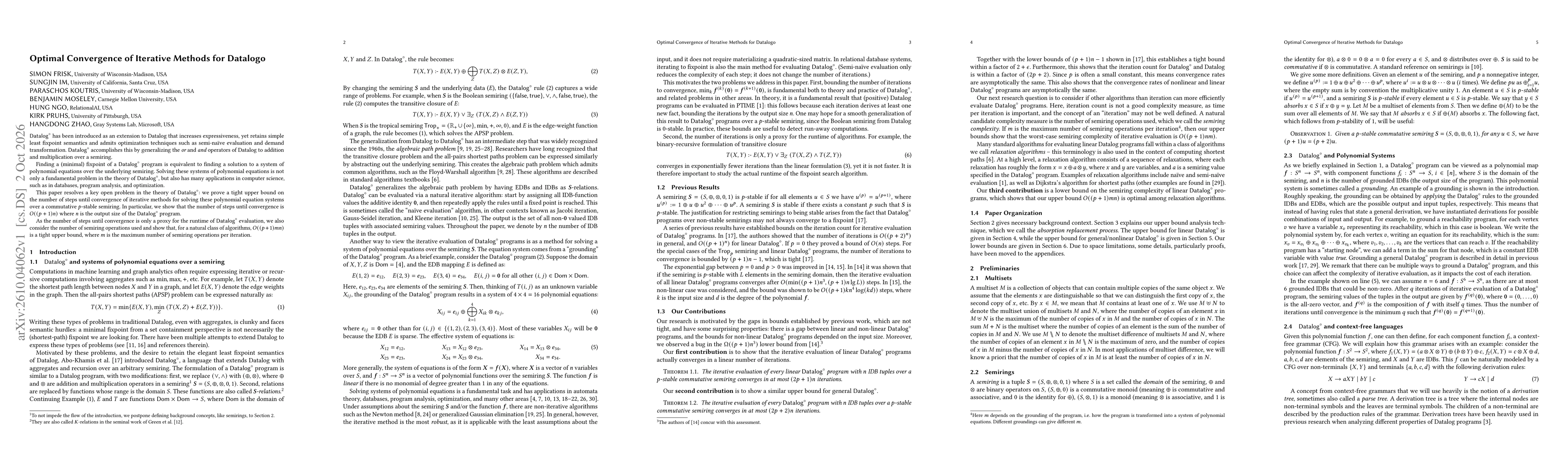 Thumbnail for Optimal Convergence of Iterative Methods for Datalogo