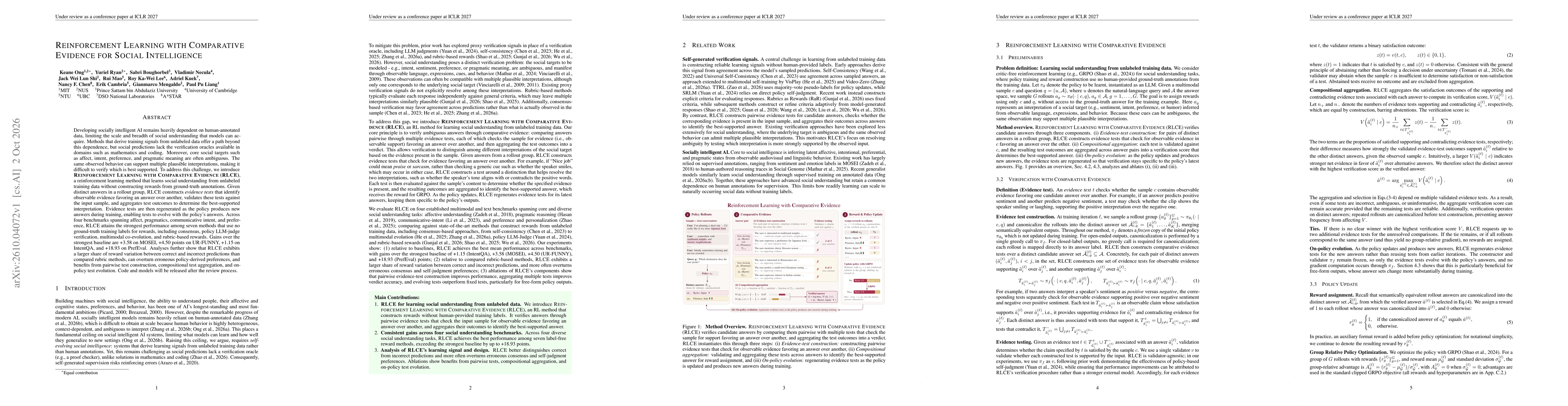 Thumbnail for Reinforcement Learning with Comparative Evidence for Social Intelligence