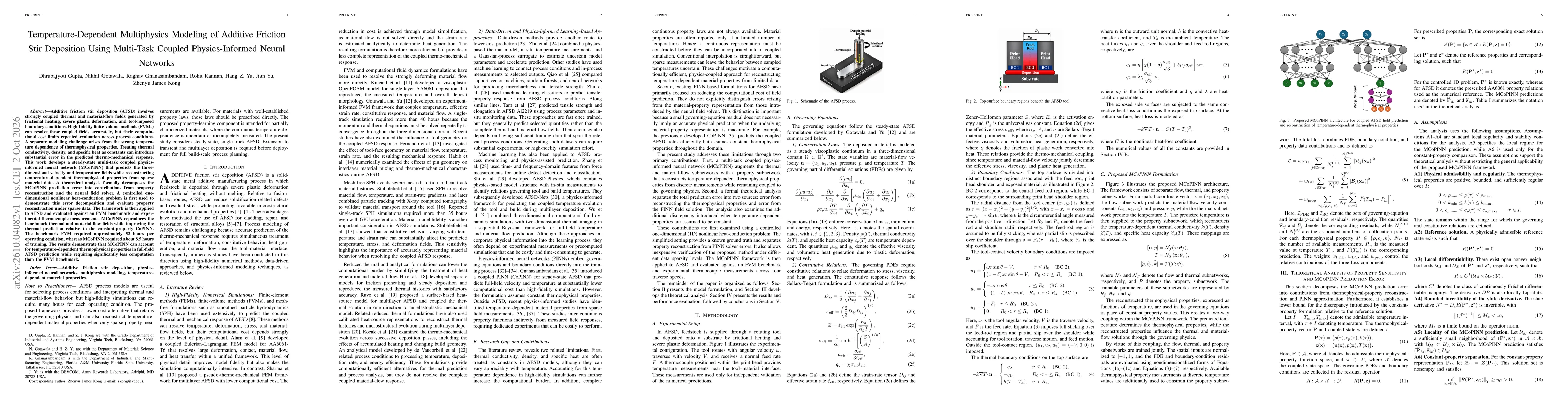 Thumbnail for Temperature-Dependent Multiphysics Modeling of Additive Friction Stir Deposition Using Multi-Task Coupled Physics-Informed Neural Networks