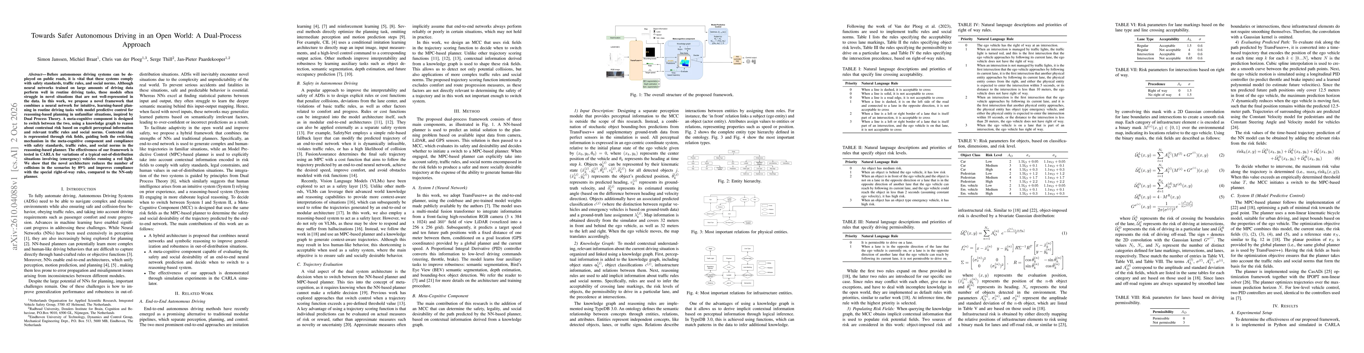 Thumbnail for Towards Safer Autonomous Driving in an Open World: A Dual-Process Approach