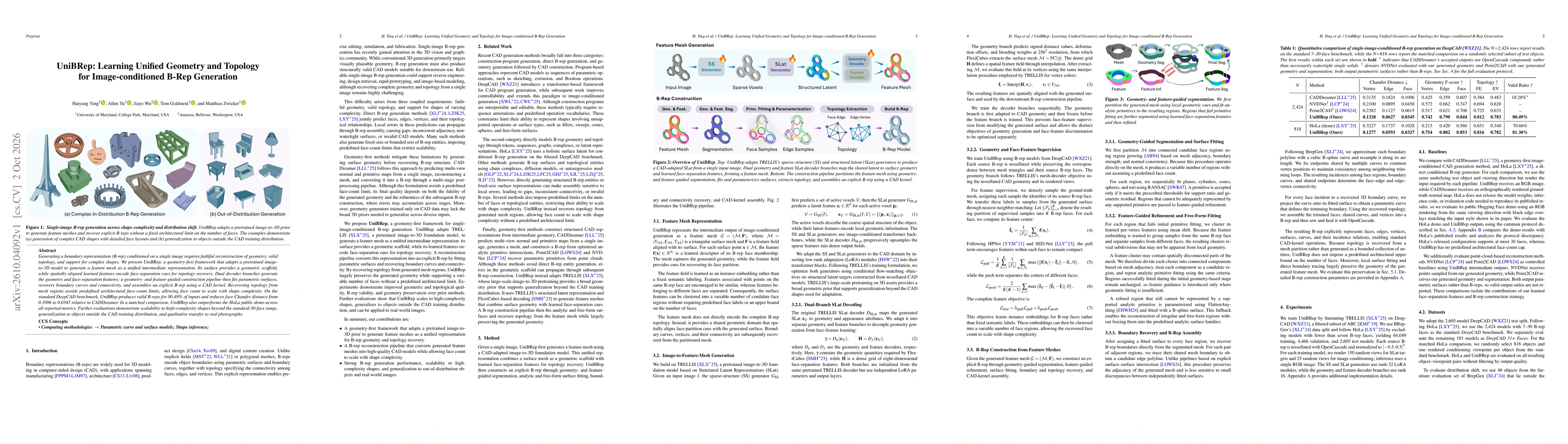 Thumbnail for UniBRep: Learning Unified Geometry and Topology for Image-conditioned B-Rep Generation